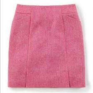Boden pink British tweed wool mini skirt  NWOT